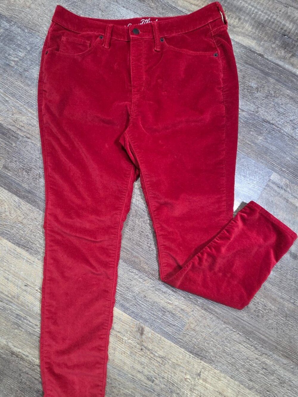 Universal Thread Velour Skinny Jeans style/Pants Burgundy-Red Sz 14/32R